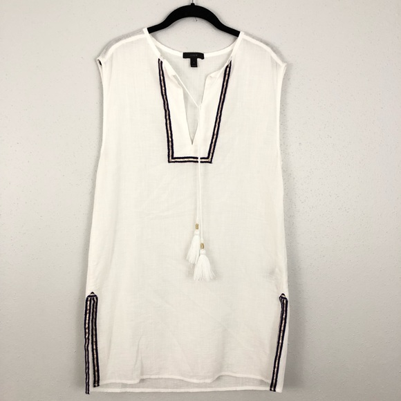 white and gold beach cover up